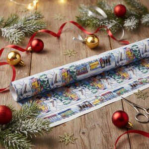 Vintage 1980's Frosty The Snowman Mixed Christmas Gift Wrap Paper Roll